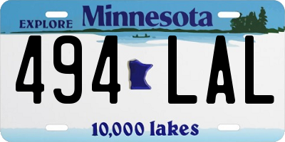 MN license plate 494LAL