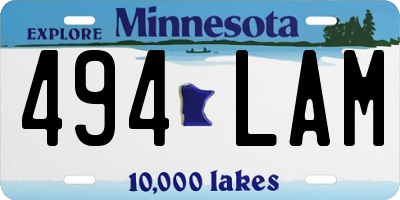 MN license plate 494LAM