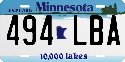 MN license plate 494LBA