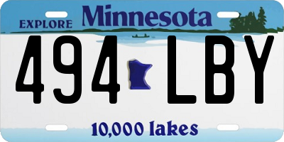 MN license plate 494LBY