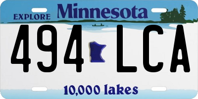 MN license plate 494LCA
