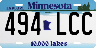 MN license plate 494LCC