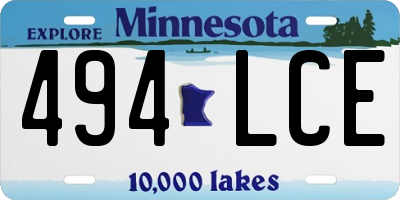 MN license plate 494LCE