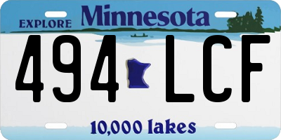 MN license plate 494LCF