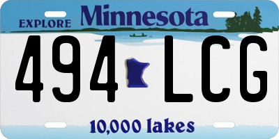 MN license plate 494LCG
