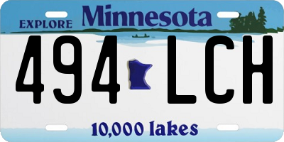 MN license plate 494LCH