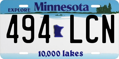 MN license plate 494LCN