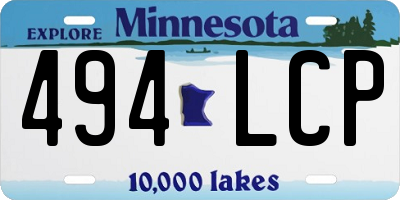 MN license plate 494LCP