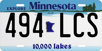 MN license plate 494LCS