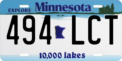 MN license plate 494LCT