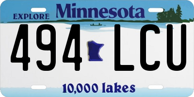 MN license plate 494LCU