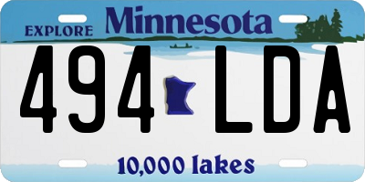 MN license plate 494LDA