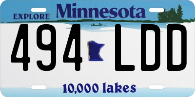 MN license plate 494LDD