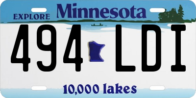 MN license plate 494LDI