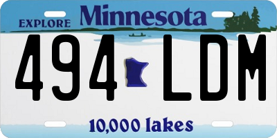 MN license plate 494LDM