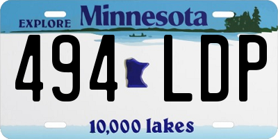 MN license plate 494LDP