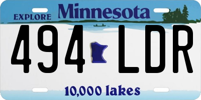 MN license plate 494LDR