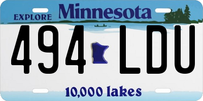 MN license plate 494LDU