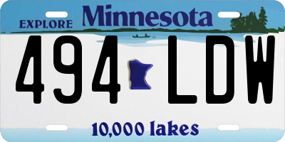 MN license plate 494LDW