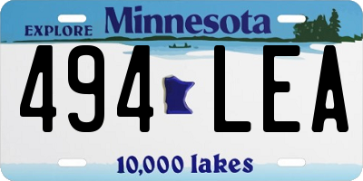 MN license plate 494LEA