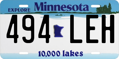 MN license plate 494LEH