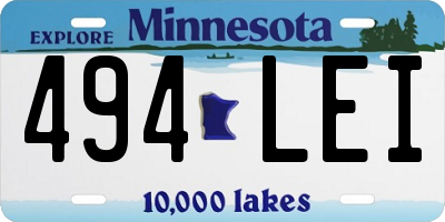 MN license plate 494LEI