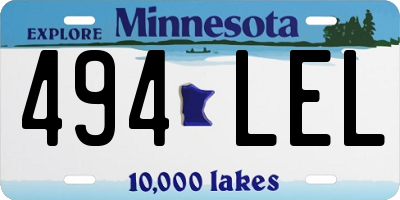 MN license plate 494LEL