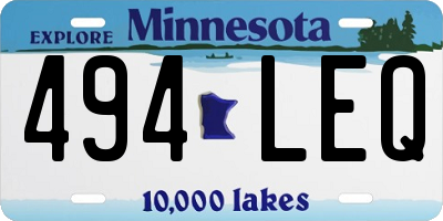 MN license plate 494LEQ