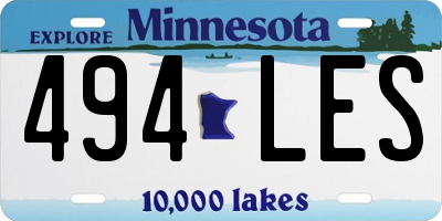 MN license plate 494LES