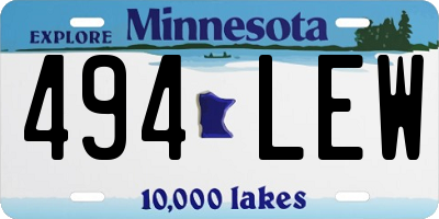 MN license plate 494LEW