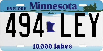 MN license plate 494LEY