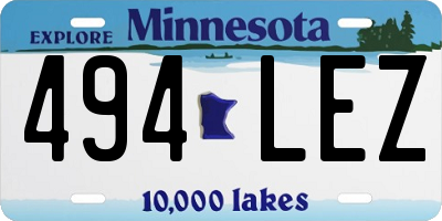 MN license plate 494LEZ