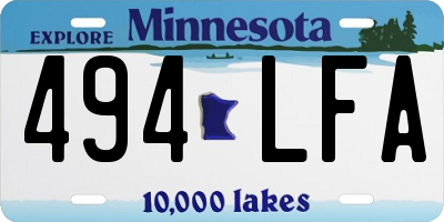 MN license plate 494LFA