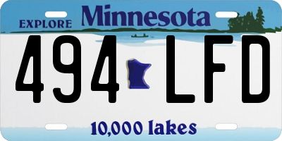 MN license plate 494LFD