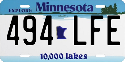 MN license plate 494LFE