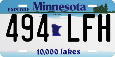 MN license plate 494LFH