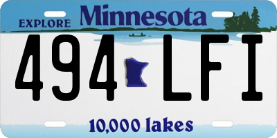 MN license plate 494LFI