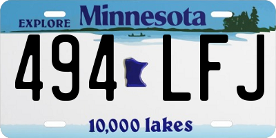 MN license plate 494LFJ
