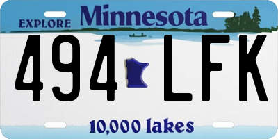 MN license plate 494LFK