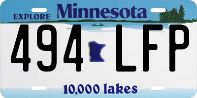 MN license plate 494LFP