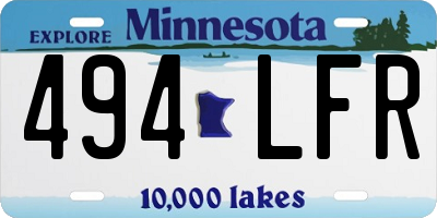MN license plate 494LFR