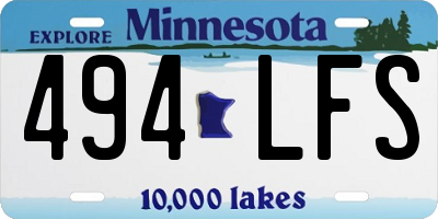 MN license plate 494LFS
