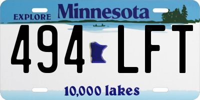 MN license plate 494LFT
