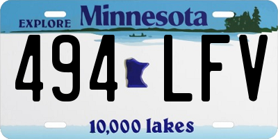 MN license plate 494LFV