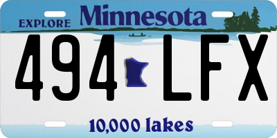 MN license plate 494LFX