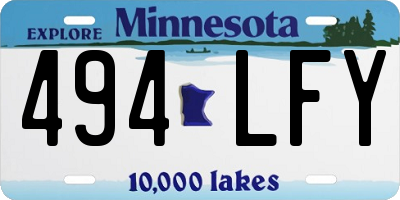 MN license plate 494LFY