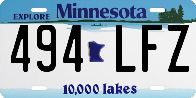 MN license plate 494LFZ