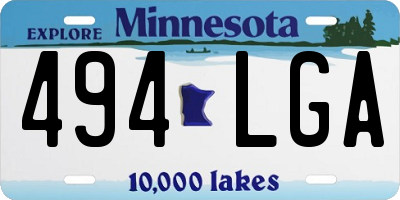 MN license plate 494LGA