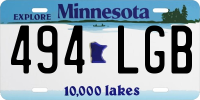 MN license plate 494LGB