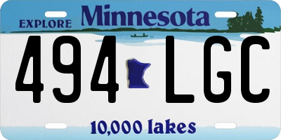 MN license plate 494LGC